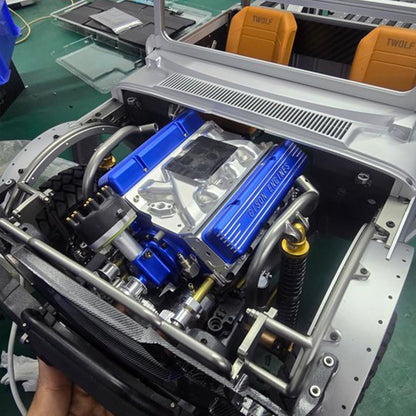 CISON V8 Engine Pro Small-block 44CC 1/6 Scale Water-Cooled 4-Stroke 8-Cylinder Gasoline Engine Internal Combustion V8 Engine Model Kit that Works